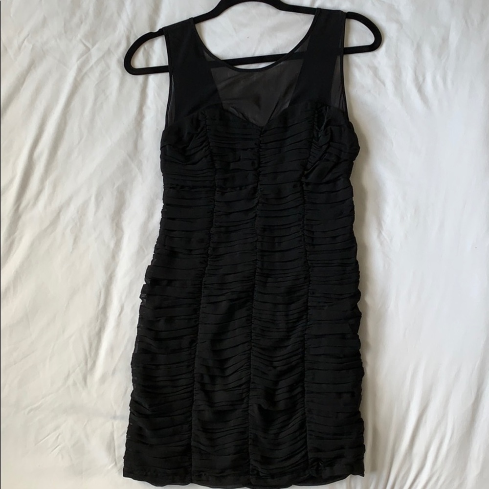 Black body con dress with rushing